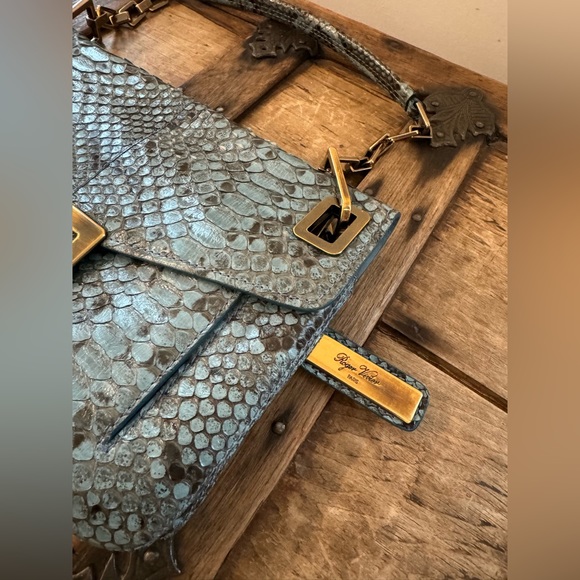 Roger Vivier Metro Handbag in Blue Python - Picture 12 of 12